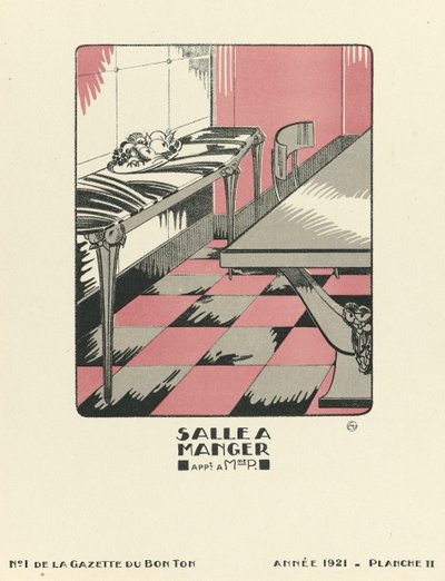 Reklama na "Salle a Manger", pub.1921 (pochoir print) od French School