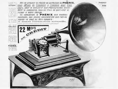 Reklama na fonograf, cca 1905 od French School