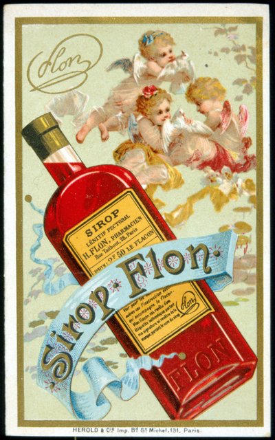 Reklamní karta pro „Sirup Flon“. sd. 19. století. od French School