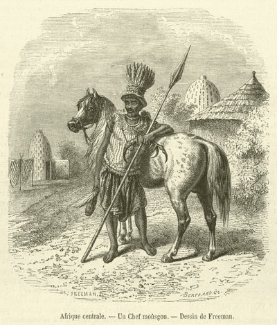 Střední Afrika, A Mousgou Chief (rytina) od French School