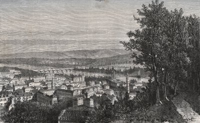 Agen - Lot-et-Garonne - rytina v „La France illustrée: geografie, historie, statistická správa“ od V.A. Malt-Brown. 1884 od French School