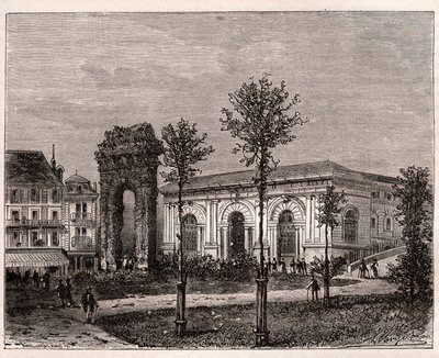 Aix les bains - Aix-les-Bains - Savoy - románský oblouk Campanus - rytina v „La France illustrée: geografie, historie, statistická správa“ od V.A. Malt-Brown. 1884 od French School