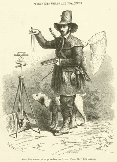 Albert de la Marmora na cestě (rytina) od French School