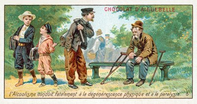 Alkoholismus nevyhnutelně vede k fyzické degeneraci a paralýze (chromolitho) od French School