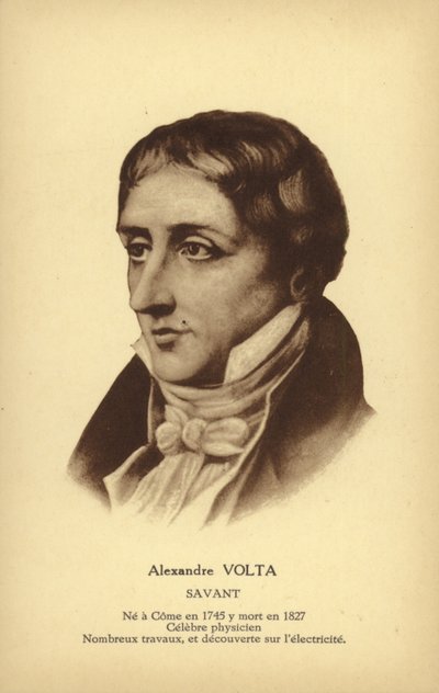 Alessandro Volta (1745-1827), italský fyzik (litografie) od French School