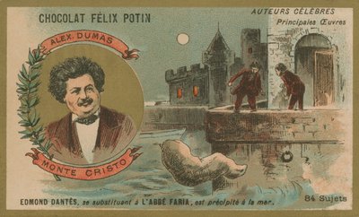 Alexander Dumas a scéna z Hraběte Monte Cristo od French School