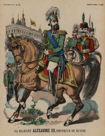 Alexander III, car Ruska (barevná rytina) od French School