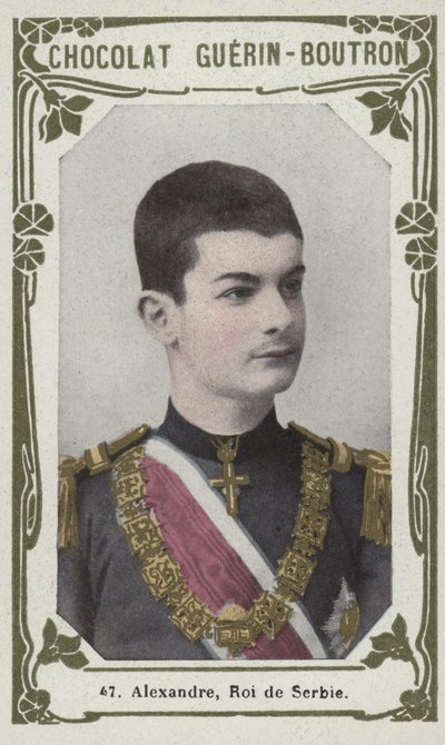 Alexander, král Srbska (barevná fotografie) od French School