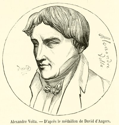 Alexandre Volta (rytina) od French School