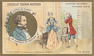 Alfred de Musset (1810-1857), francouzský spisovatel období romantismu, autor „Chanson de Fortunio“, poezie (1852) od French School