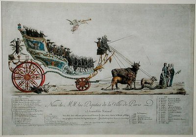 Alegorické znázornění zástupců města Paříže v Assemblee Nationale (barevné litho) od French School