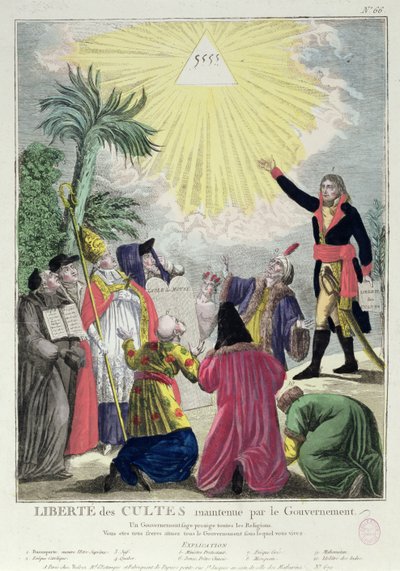 Alegorie konkordátu mezi Napoleonem Bonapartem (1769-1821) a papežem Piem VII. (1742-1823) 1801 (viz také 175951) od French School