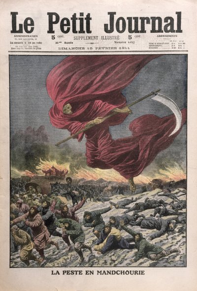 Alegorie moru v Mandžusku, titulní ilustrace Le Petit Journal, 19. února 1911 od French School