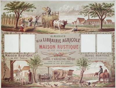 Almanach ilustrující tradiční a moderní metody hospodaření. c.1870-80 od French School