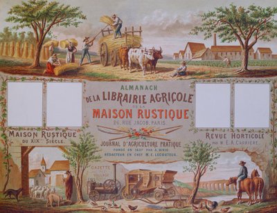 Almanach zemědělského knihkupectví La Maison Rustique, kolem roku 1860 (barevná rytina) od French School