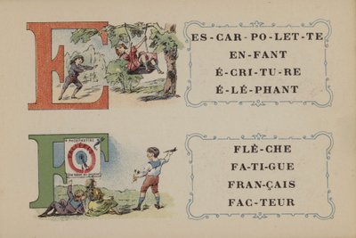 Falieres fosfátová abeceda (barevná lito) od French School