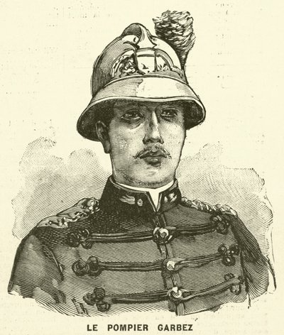 Alphonse Garbez, francouzský hasič (rytina) od French School
