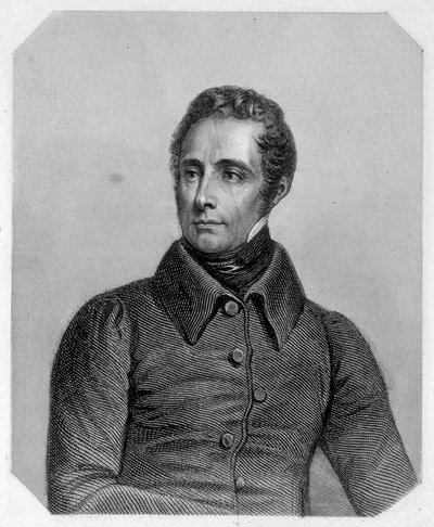Alphonse de Lamartine , francouzský básník (1790-1869). V „“Historie Girondinů““ od Lamartine od French School