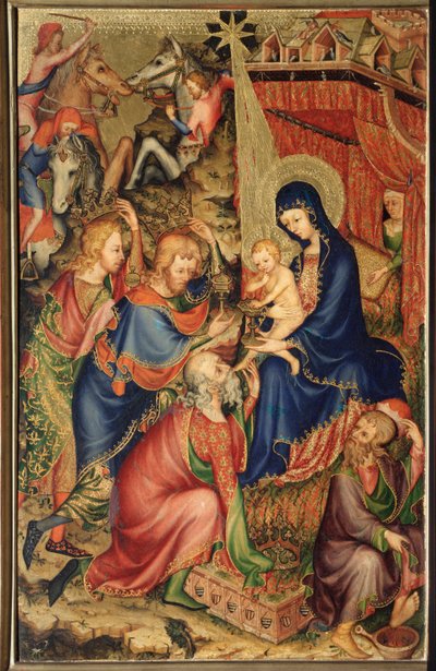 Altarolo del Bargello: Klanění tří králů - (diptych Bargella, Klanění tří králů) Anonymní obraz francouzské školy 14. století (francouzská škola, XIV. století) Florencie, Museo Nazionale del Bargello od French School