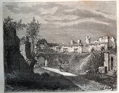 Amfiteátr Frejus - rytina v „La France illustrée: geografie, historie, statistická správa“ od V.A. Malt-Brown. 1884 od French School
