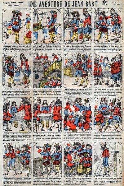 Dobrodružství Jeana Barta (1650 - 1702), francouzského lupiče. Epinal zobrazování z konce 19. století. od French School