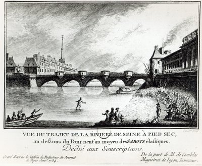 Pokus o procházku přes Seinu, 1784 od French School