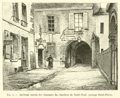 Bývalý vchod do hromadných hrobů hřbitova Saint-Paul, pasáž Saint-Pierre od French School
