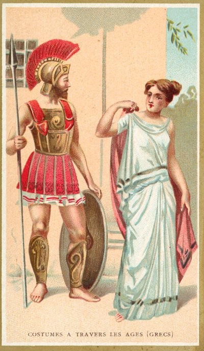 Starověké řecké kostýmy (chromolitho) od French School
