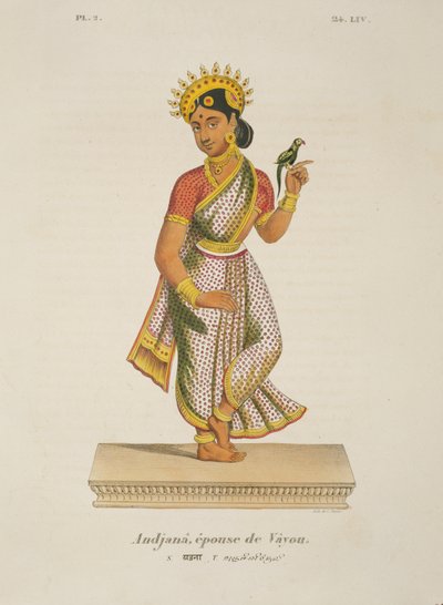 Andjana, manželka Vayu rytina C. de Motte (1785-1836) od French School