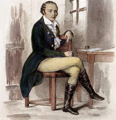 Andre Chenier (barevná rytina) od French School