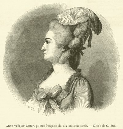 Anne Vallayer-Coster, francouzský malíř z osmnáctého století (rytina) od French School