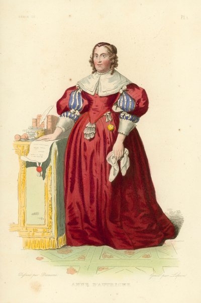 Anny Rakouské (barevná rytina) od French School