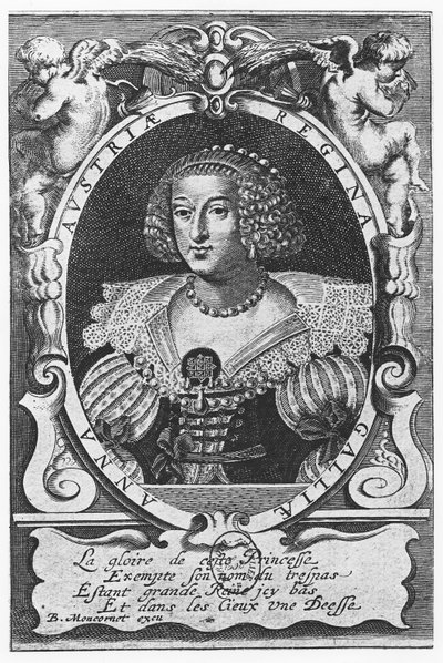 Anna Rakouská (rytina) od French School