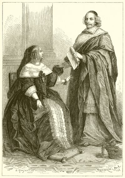 Anny Rakouské a kardinála Mazarina od French School