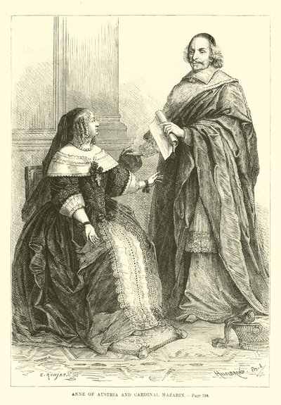 Anny Rakouské a kardinála Mazarina od French School