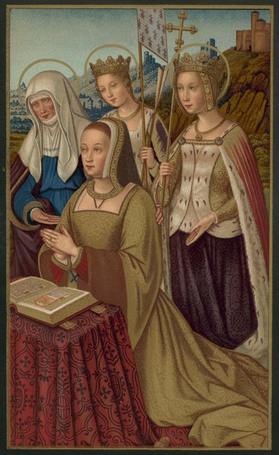 Anna Bretaňská, královna Francie, obklopená svými patrony od French School
