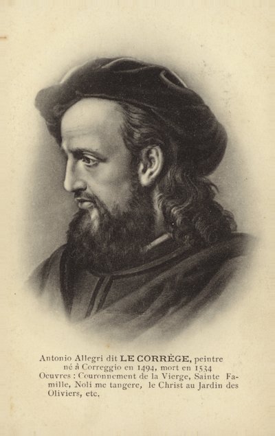 Antonio da Correggio, italský malíř (litografie) od French School