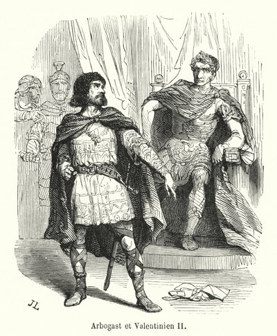 Arbogast et Valentinien II (rytina) od French School