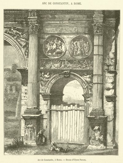 Arc de Constantin, Řím (rytina) od French School