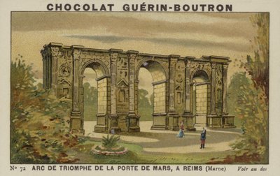Arc de Triomphe z Porte de Mars, v Remeši, Marne od French School