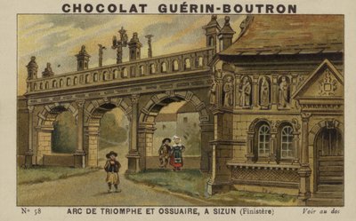 Arc de Triomphe a kostnice, v Sizun, Finistere od French School