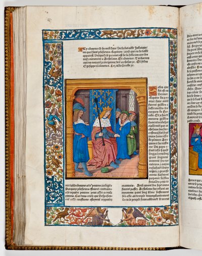 Archelaos na trůnu po smrti svého otce Heroda Velikého, 4 př. n. l. (ručně kolorovaný tisk) od French School