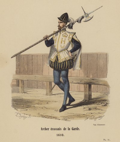 Skotský lučištník stráže od French School