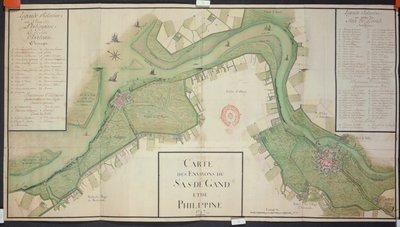 Oblast kolem Sas van Gent a Filipíny, Nizozemsko, 1747 (pero, inkoust a wc na papíře) od French School
