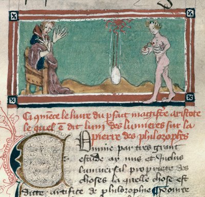 Aristoteles (384-322 př.nl) a kámen mudrců, ze sbírky okultních textů od French School