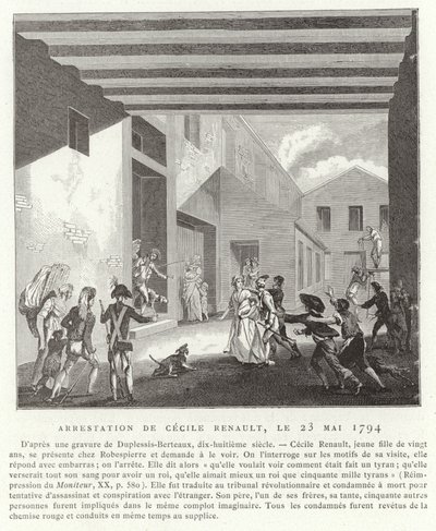 Zatčení Cecile Renaultové, Paříž, 23. května 1794 od French School