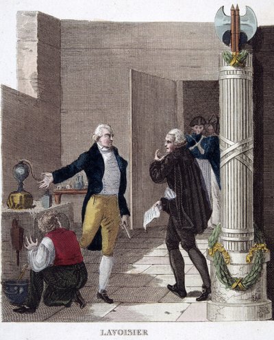 Zatčení Lavoisiera v jeho laboratoři. od French School