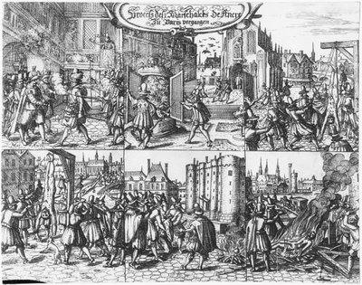 Zatčení, soud a mučení Concina Conciniho, markýze a maršála z Ancre 24. dubna 1617 od French School