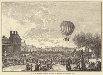 Nanebevstoupení Karla a Roberta do Tuileries, 1. prosince 1783 (rytina) od French School