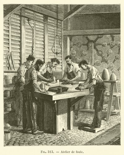 Davová dílna (rytina) od French School